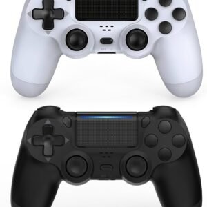 Wuthur PS4 Controller Wireless 2 Pack, Compatible with PlayStation 4 - Black & White
